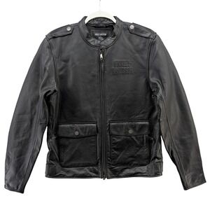 Harley-Davidson Captains Modular Leather Motorcycle Jacket Mens Medium Black
